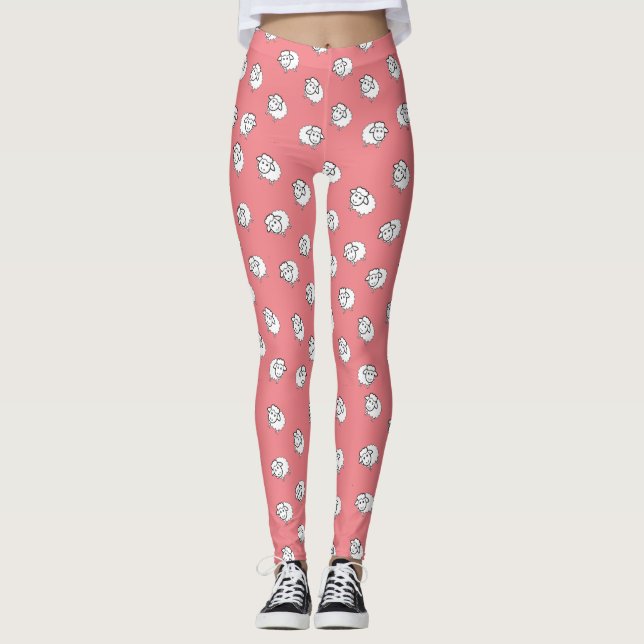 Rosa Lamm Leggings (Vorderseite)