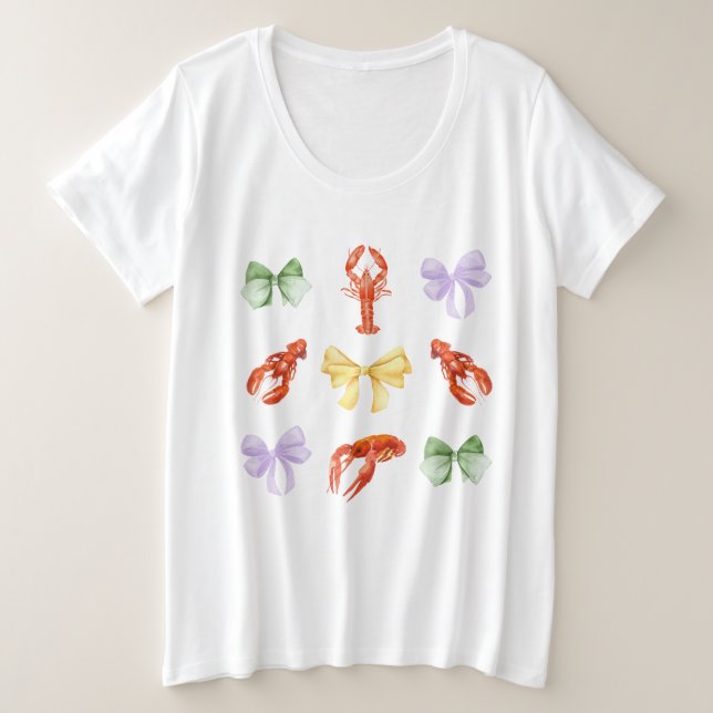 Rosa Languste Party Große Größe T-Shirt (Design vorne)