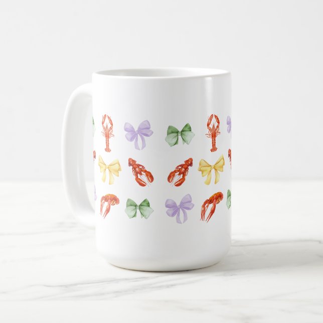 Rosa Languste Party Kaffeetasse (Vorderseite Links)