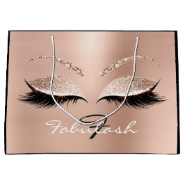 Rosa Lash Blush Makeup Glitzer Name Monogramm Große Geschenktüte