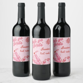 Rosa Lass Go Girls Disco Girl Weinetikett