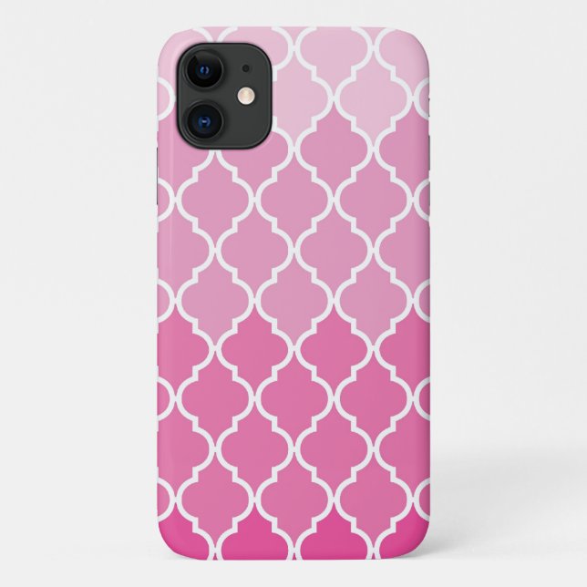 Rosa Latticework, Ombre, Quatrefoil, Trellis Case-Mate iPhone Hülle (Rückseite)