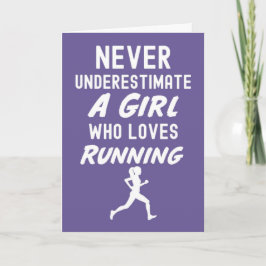 Rosa Laufkarten für Girls Runner Training Karte