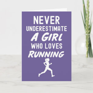 Rosa Laufkarten für Girls Runner Training Karte