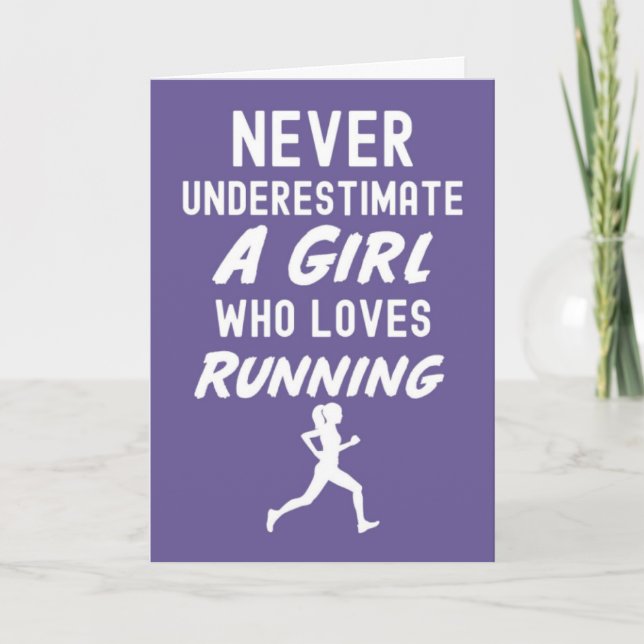 Rosa Laufkarten für Girls Runner Training Karte (Vorderseite)