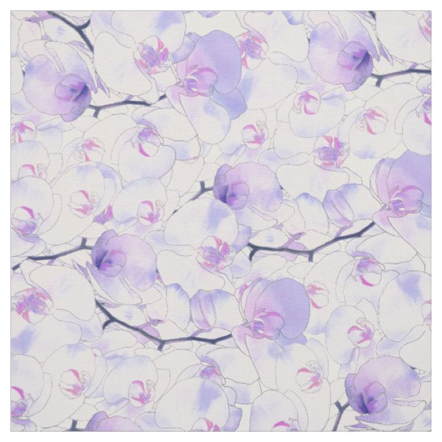 Rosa Lava silberfarbene Aquarellflora Stoff (Muster)