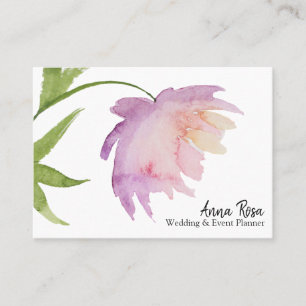 *~* Rosa Lavendel Elegante Wasserfarbe Peony Blume Visitenkarte
