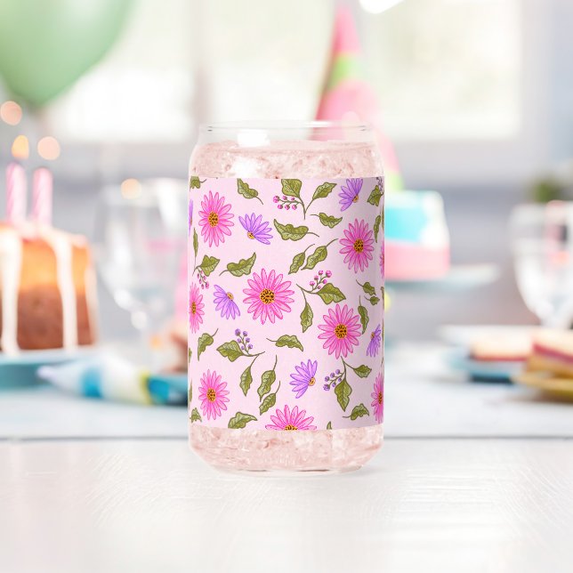 Rosa Lavendel Lacy Daisy Trinkglas-Set Glas (Insitu (Geburtstag))