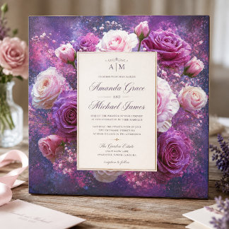 Rosa Lavendel-Rosen-Sträußchen-Dekupage Seidenpapier