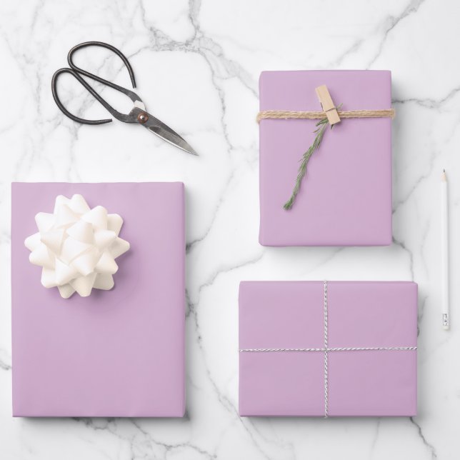 Rosa Lavendel Solid Color Geschenkpapier Set (Vorderseite)