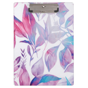 Rosa, Lavendel Wasserfarben-Blätter Klemmbrett