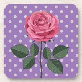 Rosa Lavender Polka Dot Untersetzer Set