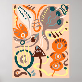 Rosa lebendige Blume Poster