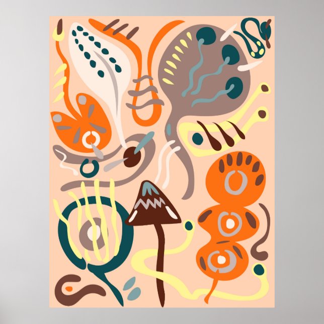 Rosa lebendige Blume Poster (Vorne)