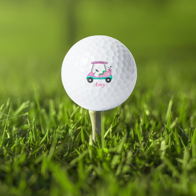 Rosa Leder Elegante Golfplatz Name Golfball (Von Creator hochgeladen)