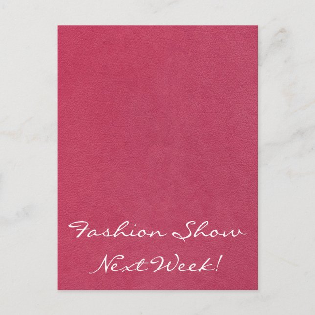 rosa Lederaussehen Postkarte (Vorderseite)