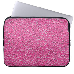 Rosa Ledereffekt-Muster Laptopschutzhülle