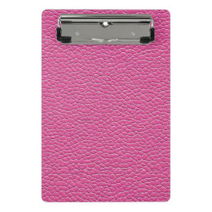 Rosa Ledereffekt-Muster Mini Klemmbrett