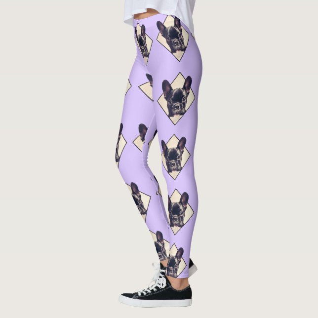 Rosa Leggings der französischen Bulldogge Hunde (Links)