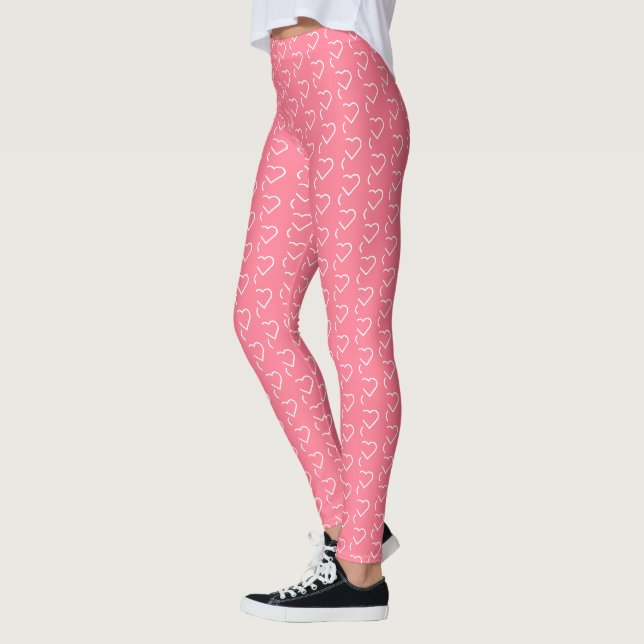 Rosa Leggings mit Herz oder Farbauswahl (Links)