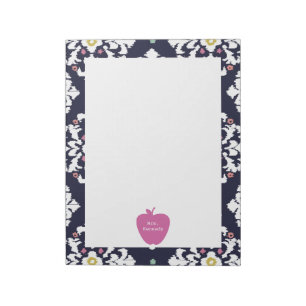 Rosa Lehrer Apples Ikat Notizblock
