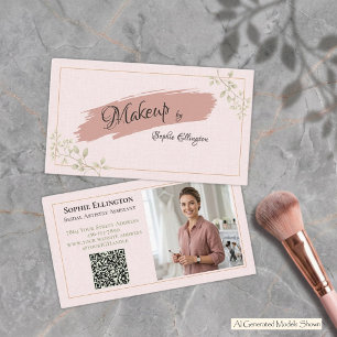 Rosa Leinen Salbei Luxus Braut Artistry Assistenti Visitenkarte