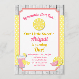 Rosa Lemonade Geburtstagsfeier Einladung, Party Le Einladung