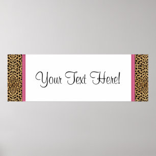 Rosa Leopard Baby Shower Banner Poster