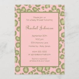 Rosa Leopard Babydusche Einladung