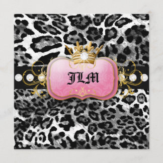 rosa Leopard der Kronen-311-Lavish Einladung