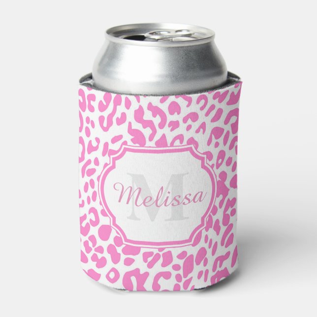 Rosa Leopard-Druck Dosenkühler (Kanne Vorderseite)
