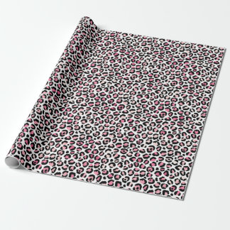 Rosa Leopard-Druck in Weiß Geschenkpapier
