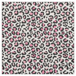 Rosa Leopard-Druck in Weiß Stoff