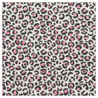 Rosa Leopard-Druck in Weiß Stoff