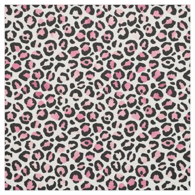 Rosa Leopard-Druck in Weiß Stoff (Muster)