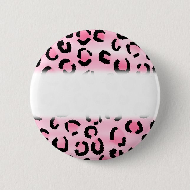 Rosa Leopard-Druck-Muster Button (Vorderseite)