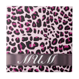 Rosa Leopard drucken personalisierte Mütter Fliese