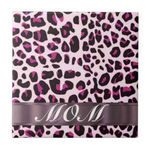 Rosa Leopard drucken personalisierte Mütter Fliese