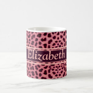 Rosa Leopard-Haut-Muster personifizieren Kaffeetasse
