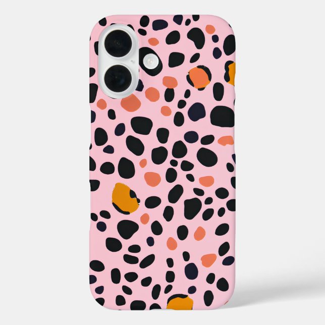 Rosa Leopard iPhone 16 Hülle (Rückseite)