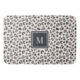 Rosa Leopard-Monogramm Badematte