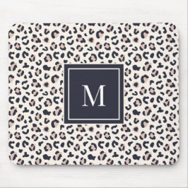 Rosa Leopard-Monogramm Mousepad