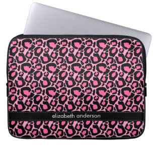 Rosa Leopard-Muster-Gewohnheit Laptopschutzhülle