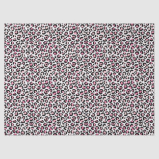 Rosa Leopard Print auf weißer Decoupage Seidenpapier