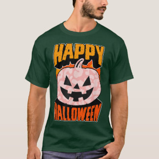 Rosa Leopard Print Happy Halloween Party Jack O La T-Shirt