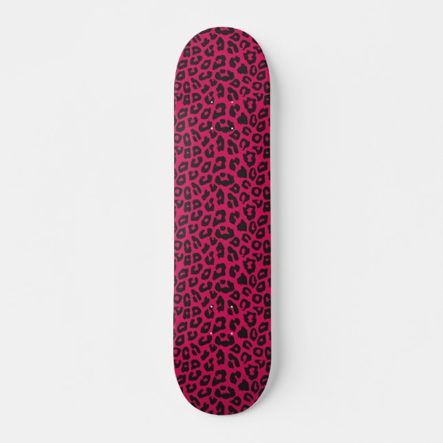 Rosa Leopard Print Skateboard (Vorne)