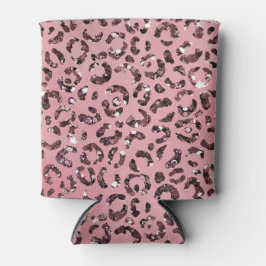 Rosa Leopard Print Sparkor Glitzer Dosenkühler