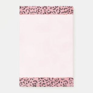Rosa Leopard Print Sparkor Glitzer Post-it Klebezettel