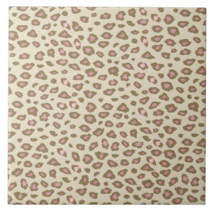 Rosa Leopard-Sahnedruck Fliese