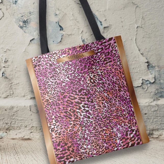 Rosa Leopard-Tarnmuster-Tierdruck-Muster  Tasche (Von Creator hochgeladen)